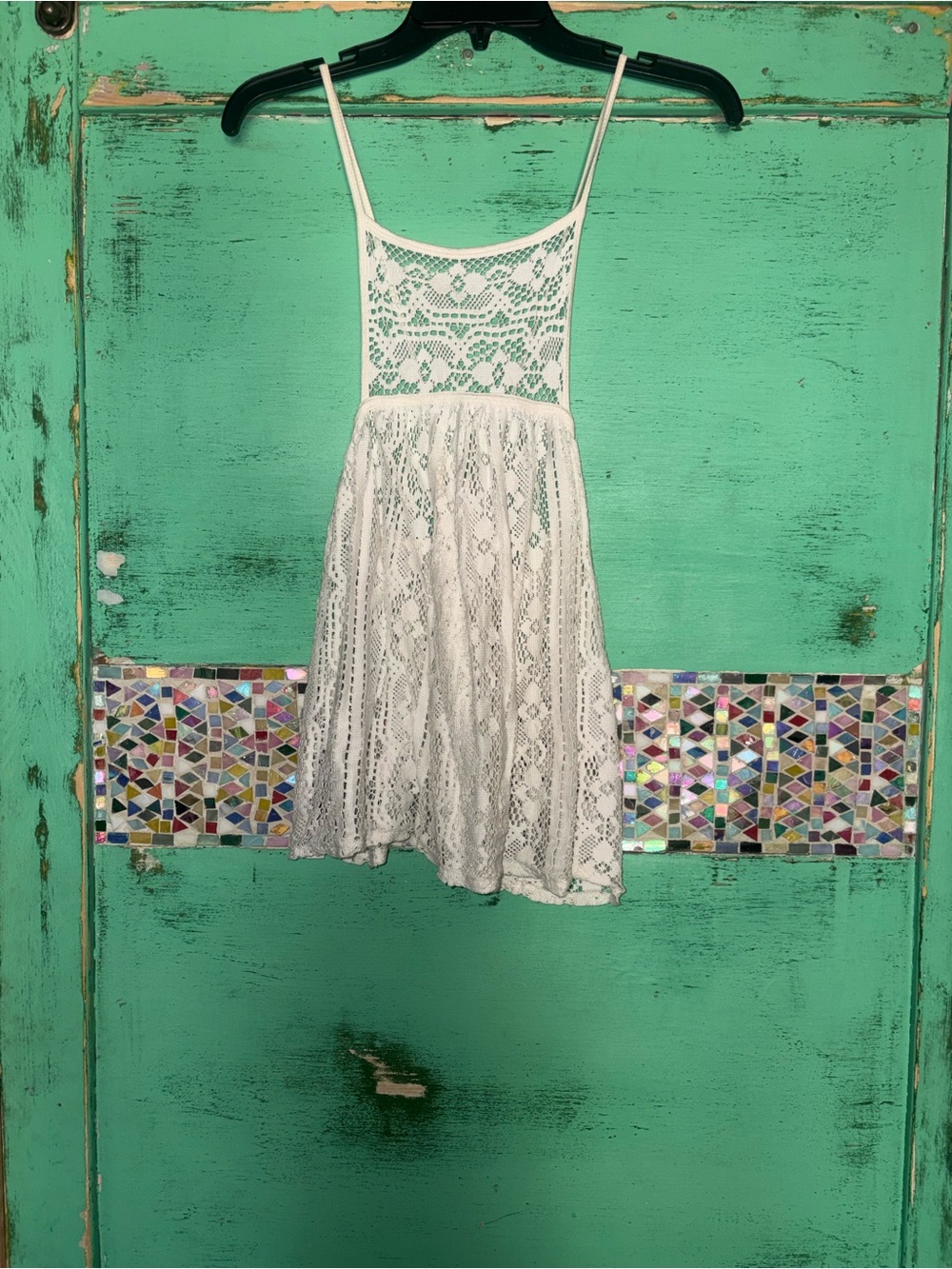 Roxy White Lace Spaghetti-Strap Coverup